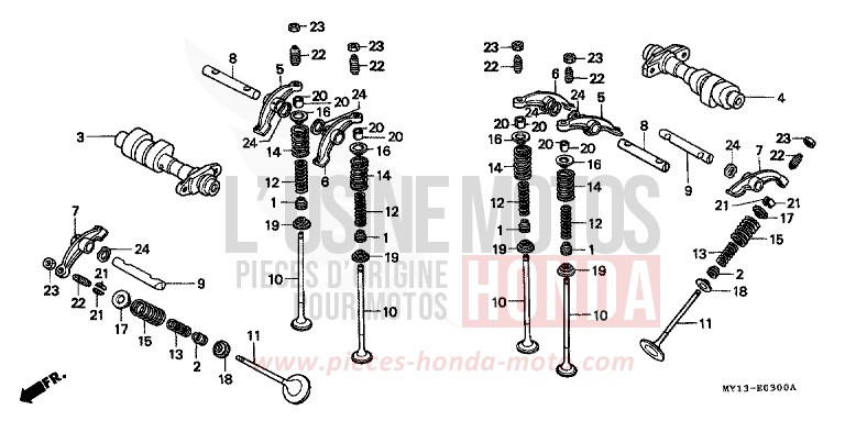 NOCKENWELLE/VENTIL von Africa Twin 750 MINOTAUROS GREEN METALLIC (GY112) von 1993